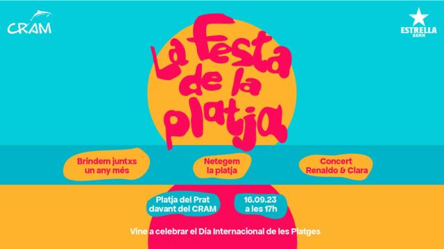 Cartel de la 'Festa de la Platja' organizada por Estrella Damm y la Fundación CRAM