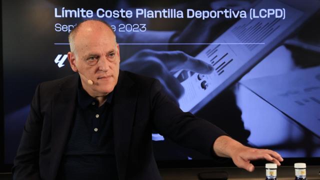 Javier Tebas, en la exposición del límite salarial de los equipos de la Liga