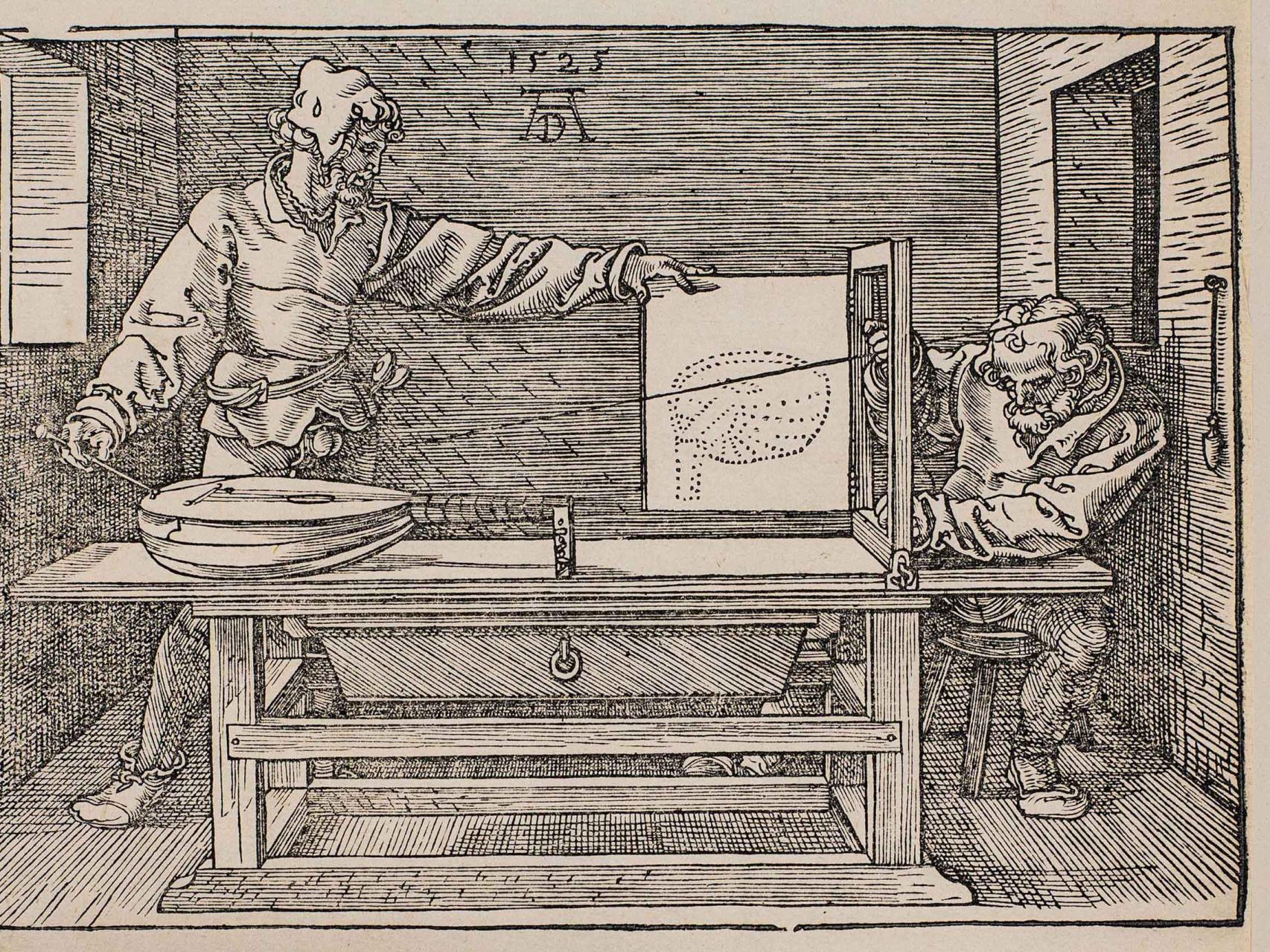 Demostración de la perspectiva en el dibujo de un laúd'