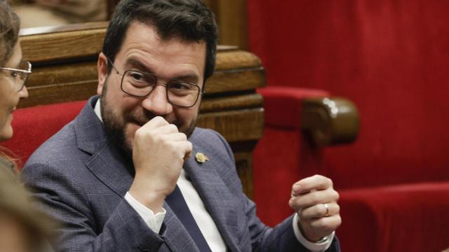 El presidente del Govern, Pere Aragonès, en el Parlament