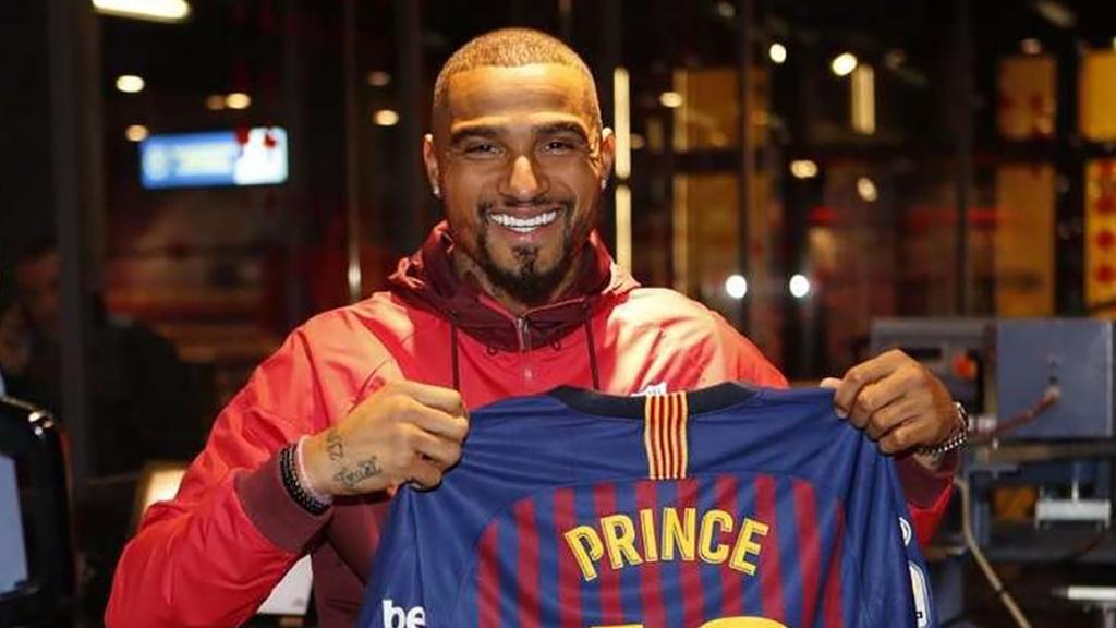 Kevin-Prince Boateng, quan va ser presentat amb el FC Barcelona