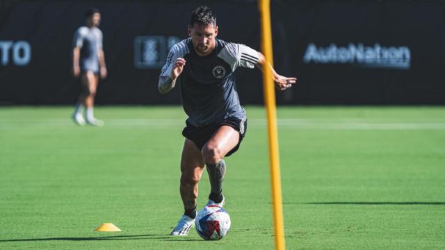 Leo Messi, durante un entrenamiento con el Inter Miami
