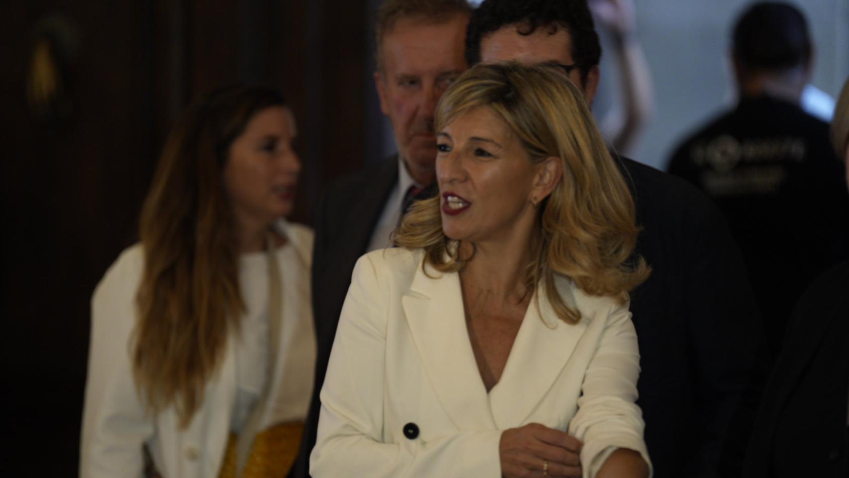 La vicepresidenta del Gobierno en funciones, Yolanda Díaz, en Barcelona hoy