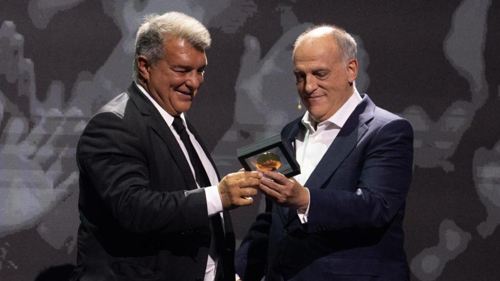 Joan Laporta i Javier Tebas, durant una cimera de la Lliga