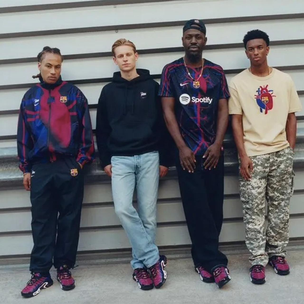Balde y Frenkie de Jong, junto a dos modelos de Patta