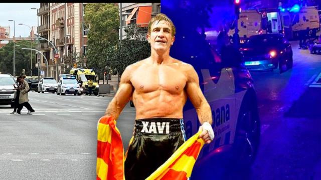 Un accidente en el cruce en el que murió Xavi Moya (c), y patrullas en el lugar del suceso