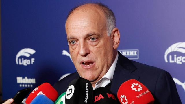 Javier Tebas, en la gala de la Liga Femenina