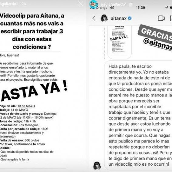 Insta stories de la bailarina Paula Gallardo / INSTAGRAM