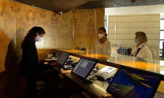 Recepción de un hotel de Barcelona