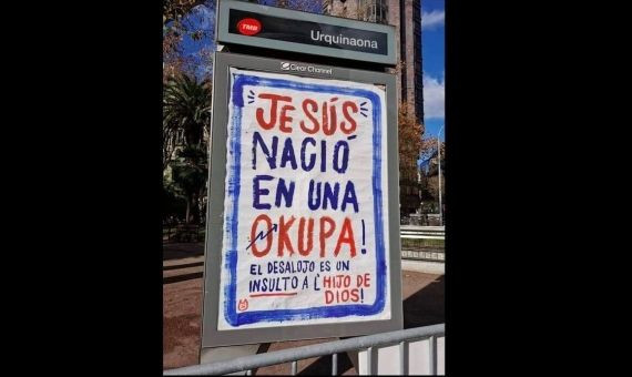 Acto bandálico en la marquesina de la parada de Urquinaona