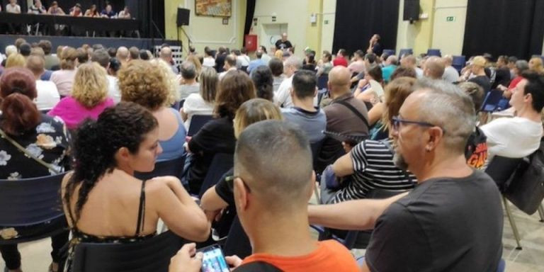 Trabajadores del metro de TMB, en una asamblea, el pasado septiembre / CGT METRO