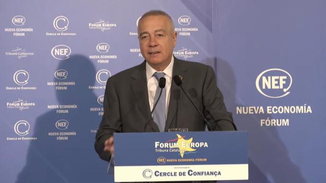 El delegado del Gobierno en el Consorcio de la Zona Franca, Pere Navarro, en una conferencia en Nueva Economía Fórum