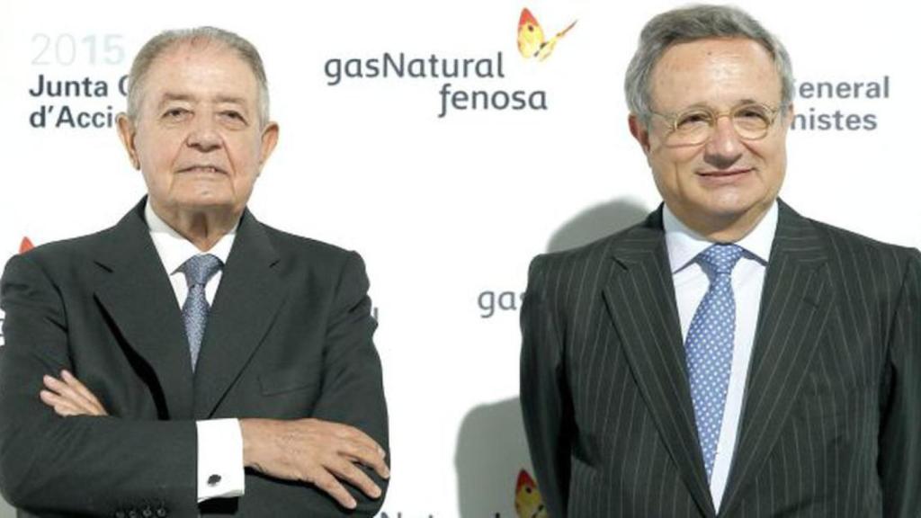 El desaparegut Salvador Gabarró al costat de Rafael Villaseca en la seva etapa a Gas Natural