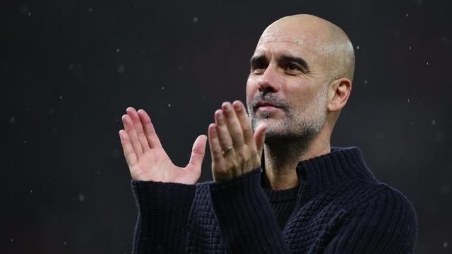 Pep Guardiola, pletórico tras ganar el derbi de Manchester
