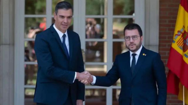 Pedro Sánchez (PSOE) y Pere Aragonès (ERC), en la Moncloa en una imagen de archivo