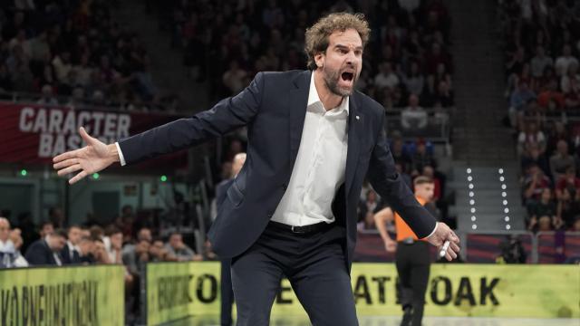 Roger Grimau, desesperado en el Baskonia-Barça
