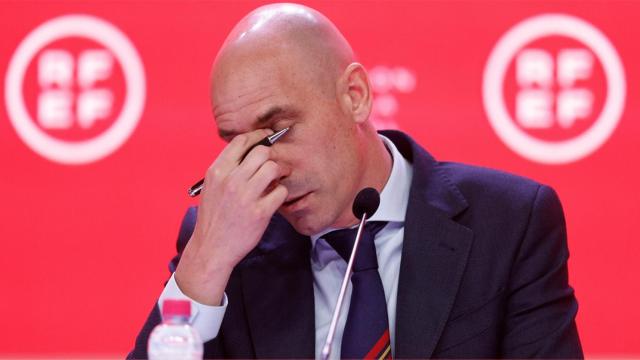 Luis Rubiales, durante una comparecencia con la RFEF