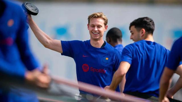 Frenkie de Jong, durante un entrenamiento con el FC Barcelona