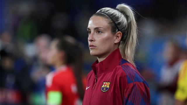 Alexia Putellas, durante un calentamiento con el FC Barcelona