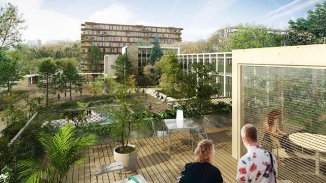 Recreación digital del nuevo ecodistrito en la antigua fábrica Mercedes de Barcelona