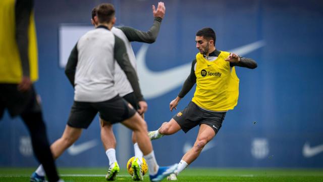 Ferran Torres, en el entrenamiento de recuperación tras vencer al Oporto