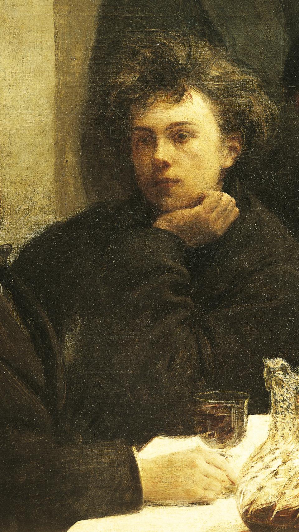 Verlaine y Rimbaud y el botánico Bonnier en el cuadro de Henri Fantin-Latour dedicado a 'Los poetas malditos' (1872).