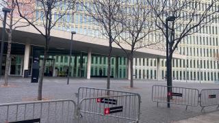 Exterior de la Ciudad de la Justicia de Barcelona este viernes