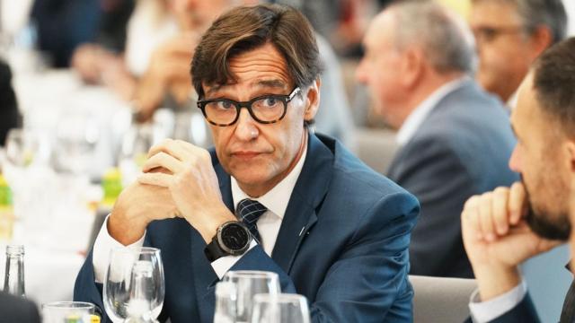 El jefe de la oposición en Cataluña, Salvador Illa, en un acto en Euskadi