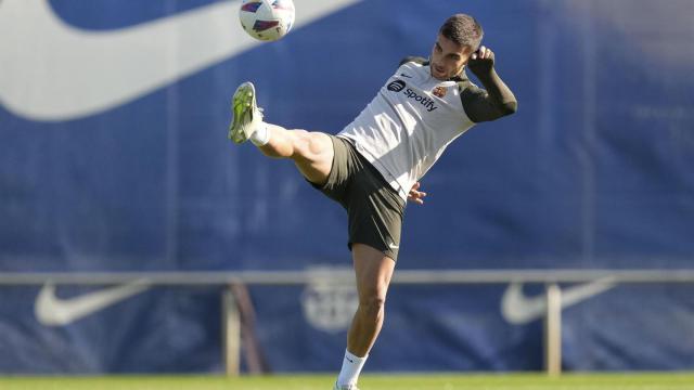 Ferran Torres, durante un partido con el FC Barcelona