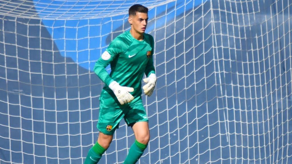 Áron Yaakobishvili, en un partido con el Juvenil A del Barça