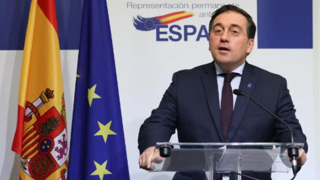 El ministro de Asuntos Exteriores, José Manuel Albares, durante una rueda de prensa