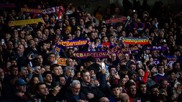 La afición azulgrana presente en Montjuïc para el Barça-Girona