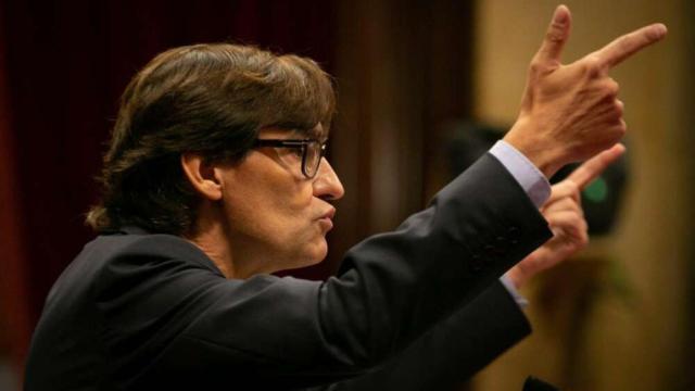 Salvador Illa, jefe de la oposición en Cataluña por el PSC, en el Parlament