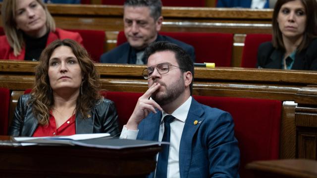 El presidente de la Generalitat, Pere Aragonès, y la consellera de la Presidència, Laura Vilagrà