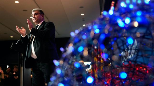 Joan Laporta, justo después de dar el discurso de Navidad