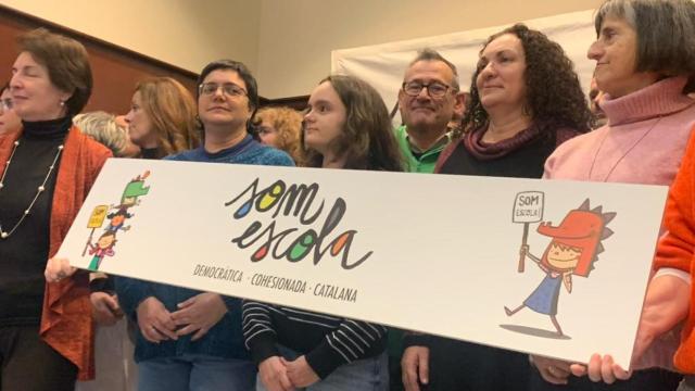 Representantes de Somescola, asociación de padres y profesores a favor de la inmersión lingüística