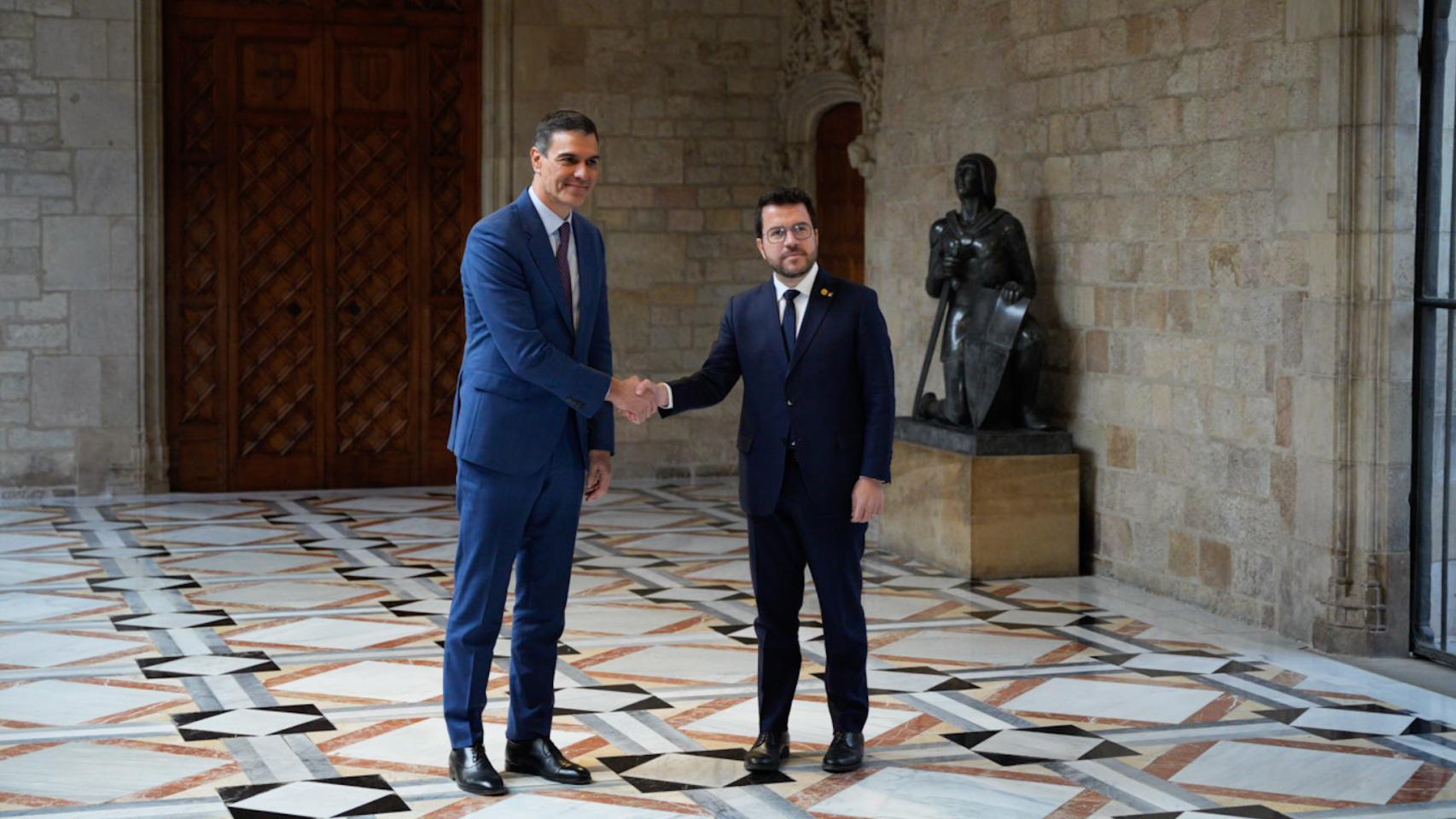 Reunión Pedro Sánchez y Pere Aragonès