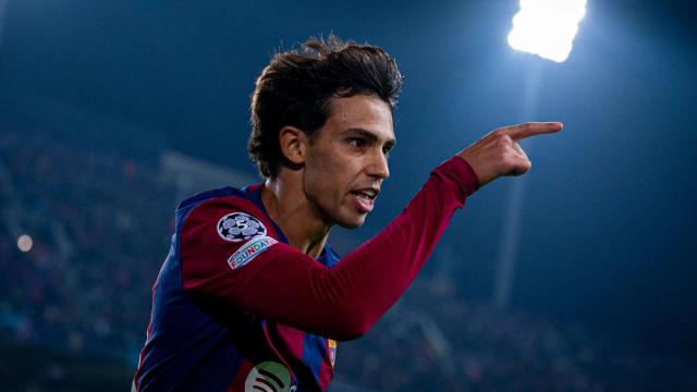 Joao Félix festeja un gol anotado con el Barça contra el Oporto