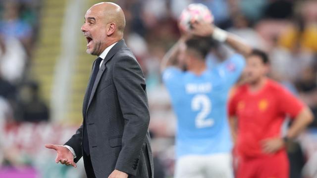 Pep Guardiola, durante un partido del Manchester City esta temporada