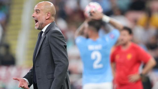 Pep Guardiola, durante un partido del Manchester City esta temporada