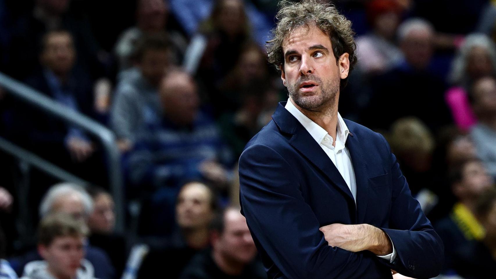 Roger Grimau, sin palabras durante el partido contra Unicaja