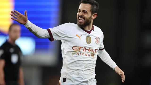 Bernardo Silva, durante un partido con el Manchester City