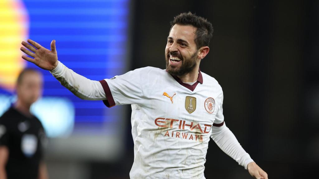 Bernardo Silva, durante un partido con el Manchester City