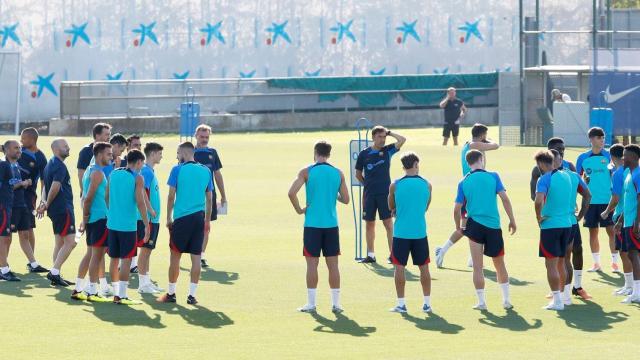 El FC Barcelona, durante un entrenamiento de pretemporada