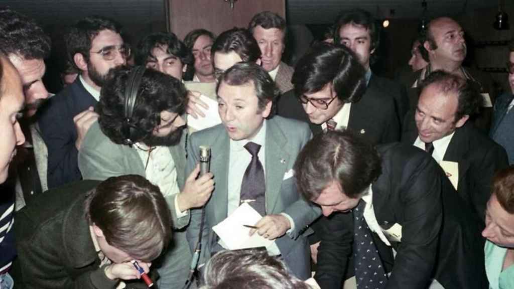 Josep Lluís Núñez, després de la seva victòria a les eleccions presidencials del Barça de 1978