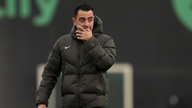 Xavi Hernández, en un entrenamiento del Barça después del parón de Navidad