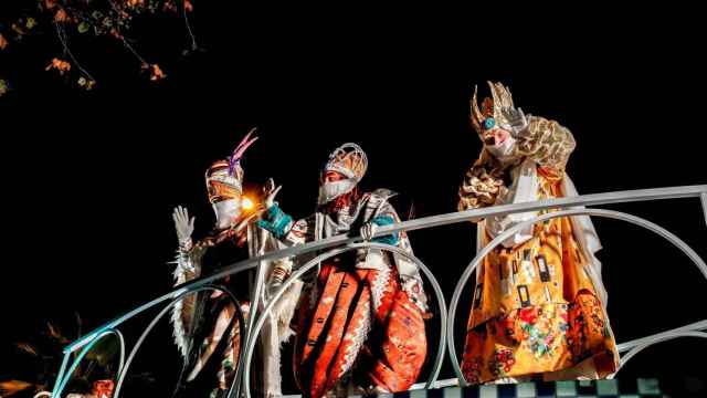 Los tres Reyes, durante la Cabalgata en 2023