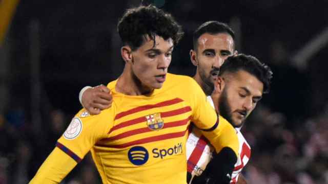 Héctor Fort, durante el partido de Copa del Rey ante el Barbastro