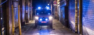 Una furgoneta de la Guardia Urbana, en Ciutat Vella