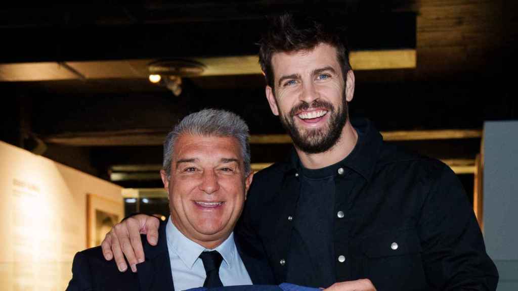 Laporta y Piqué, durante un acto del Barça